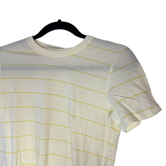 everlane organic cotton tee shirt crew neck yellow stripe women small - Picture 5 of 8